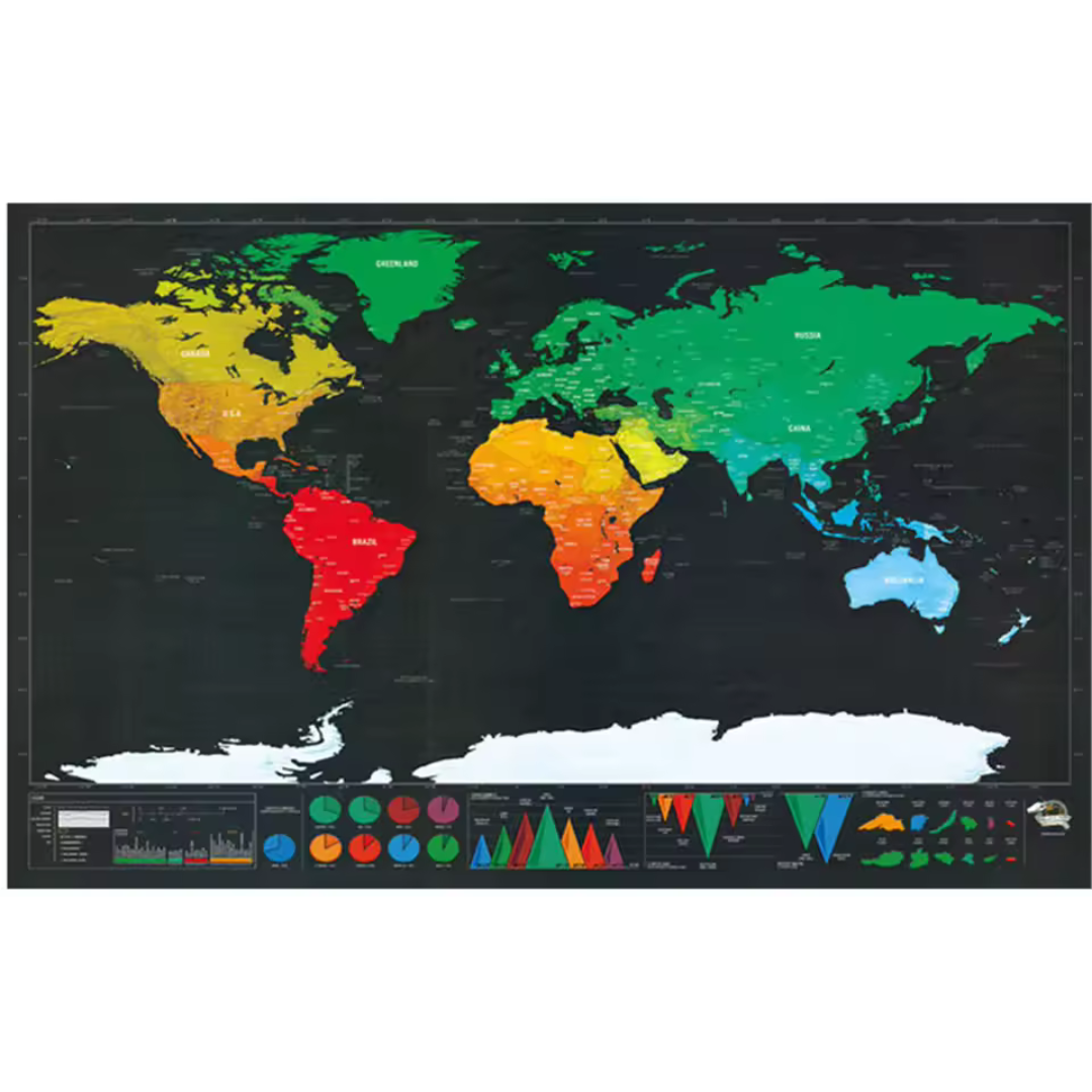 Mapa raspable del mundo 42×29 cm