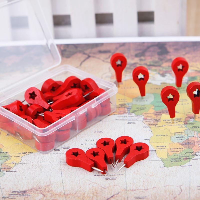 Pines Tachuelas Push Pin Para Mapas Viajes Caja 40 Unidades